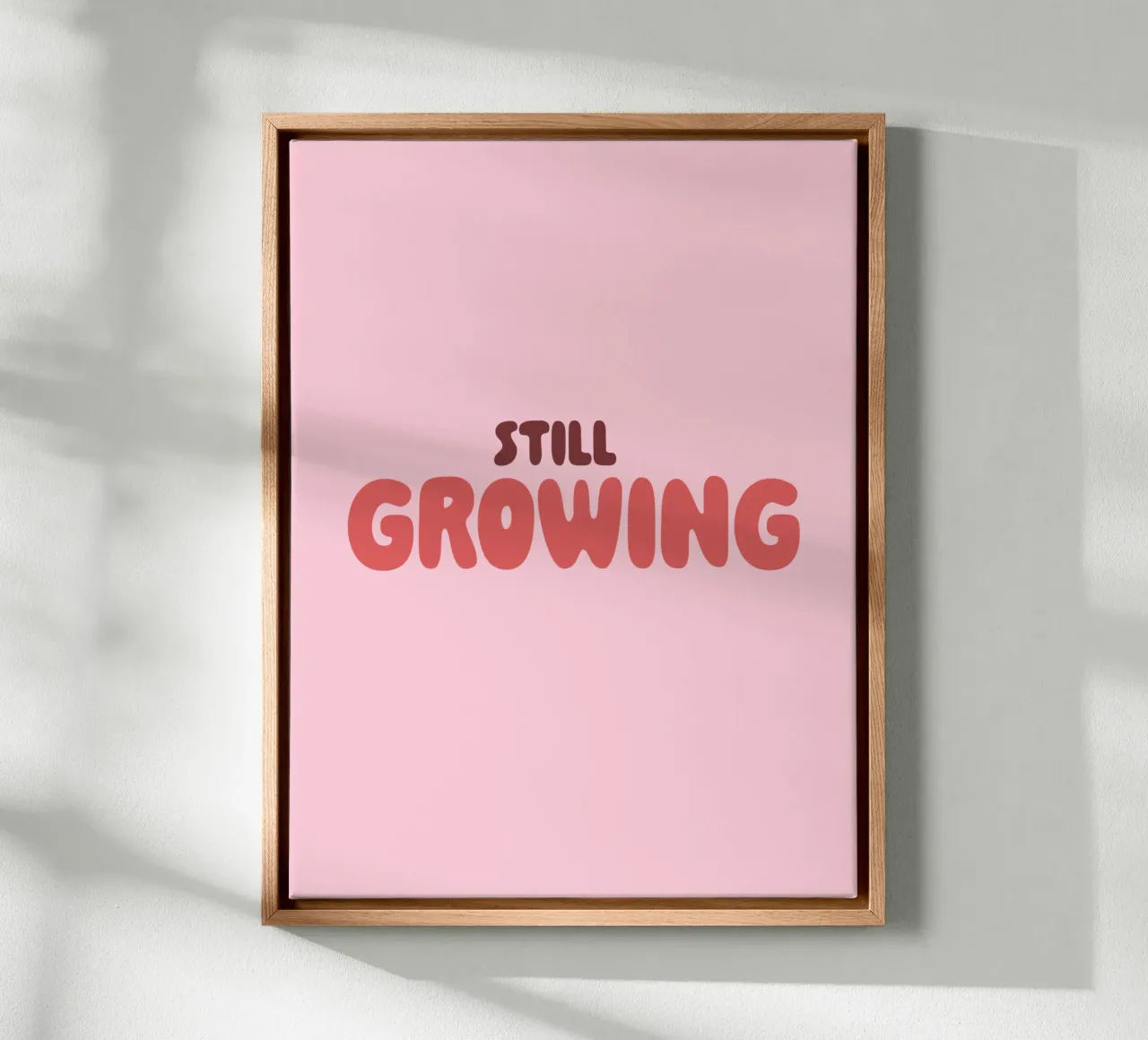 still growing Leinwand mit Schattenfugenrahmen von be.