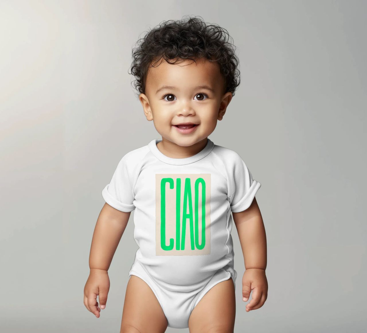 CIAO, ma al neon body neonato maniche corte da QuooodZ by MooodzArt