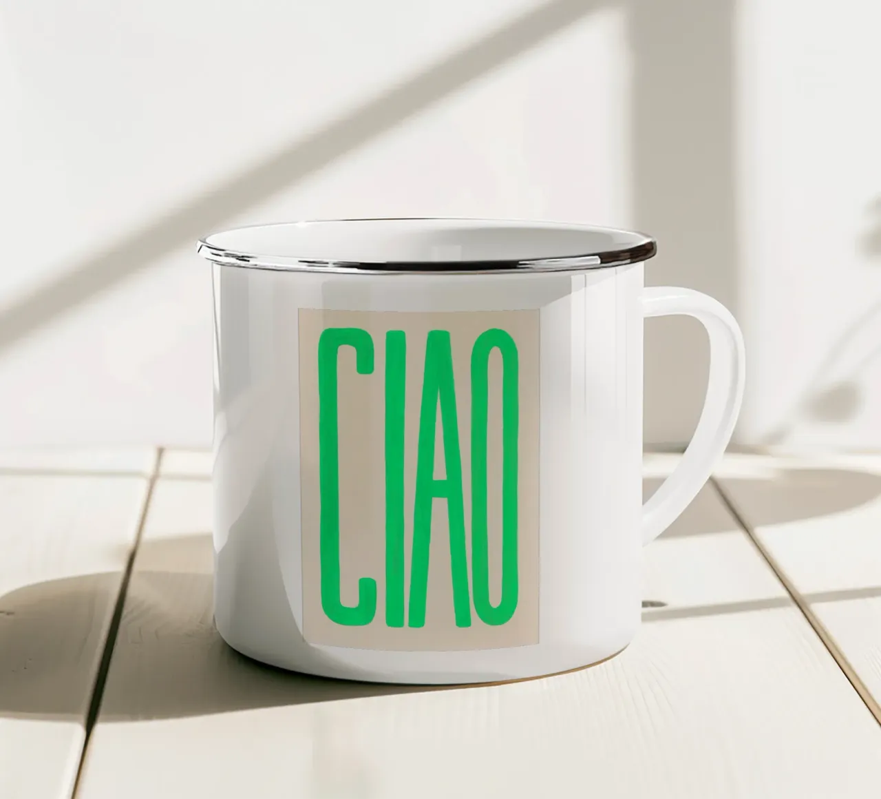 CIAO, but Make it Neon enamel mug by QuooodZ by MooodzArt