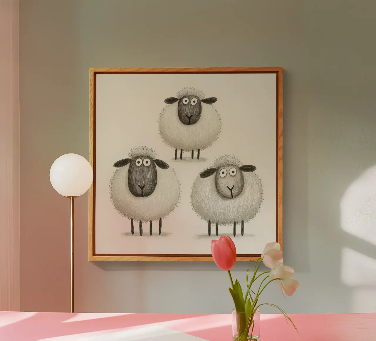 3 sheep for the nursery acrylic glass by Imagine