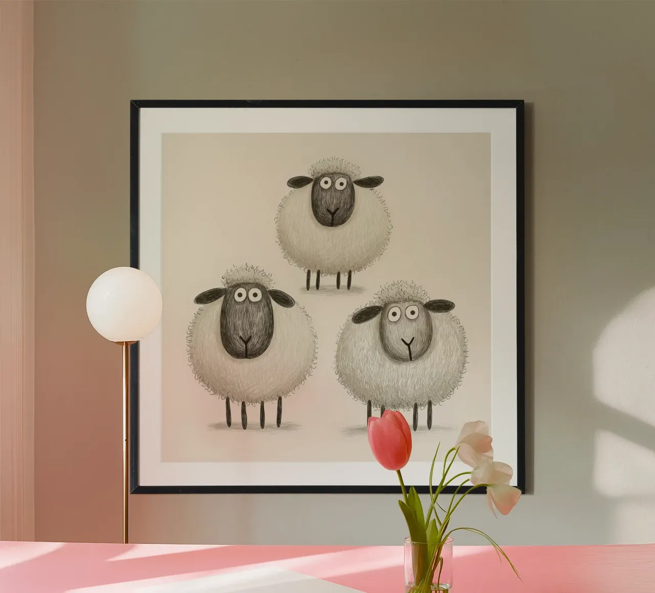 3 sheep for the nursery hahnemühle by Imagine