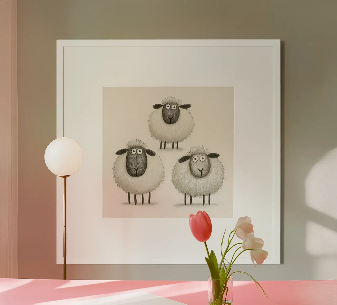3 sheep for the nursery hahnemühle by Imagine
