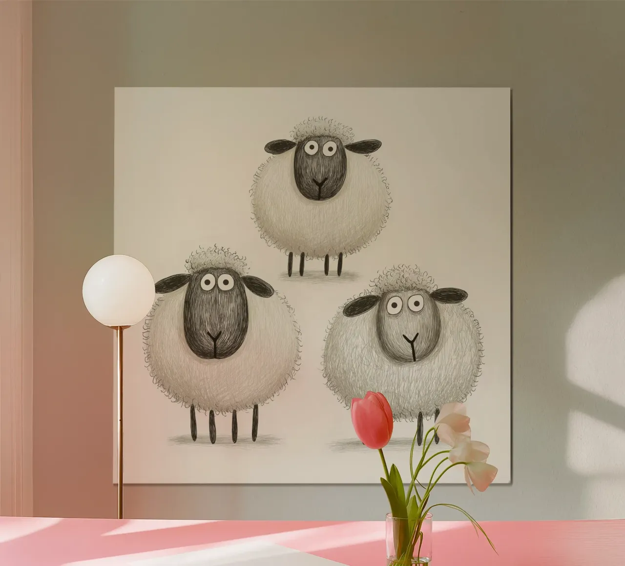 3 sheep for the nursery hahnemühle by Imagine