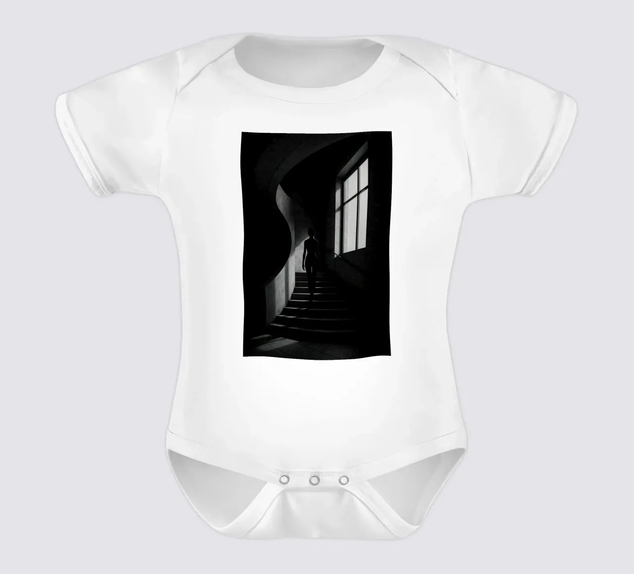 Berlin - Silent ascent, sensuality in the shadows short-sleeve baby romper by Black & White