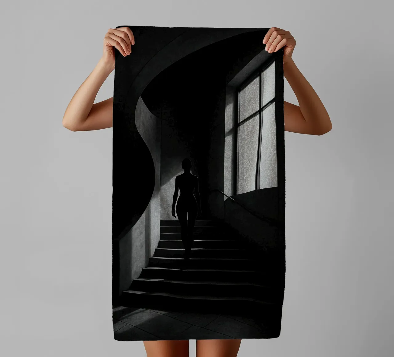 Berlin - Silent ascent, sensuality in the shadows towel by Black & White