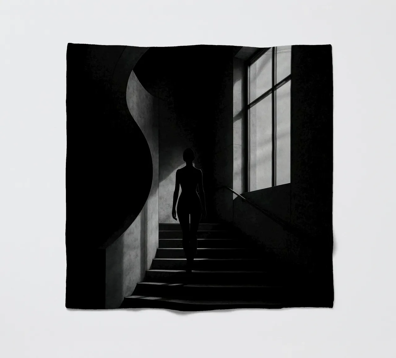 Berlin - Silent ascent, sensuality in the shadows fleece blanket by Black & White