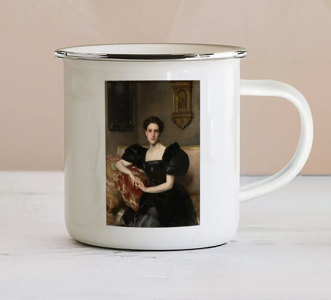 John Singer Sargent - Elizabeth Winthrop Chanler (1893) tazza in smalto da Wirla