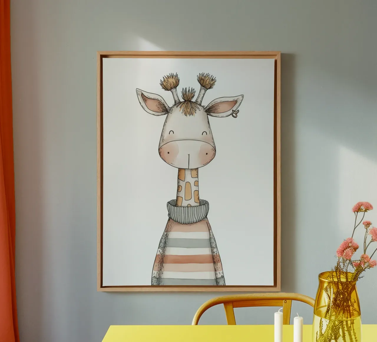 Asilo nido per giraffe tela con Cornice a cassetta da Imagine