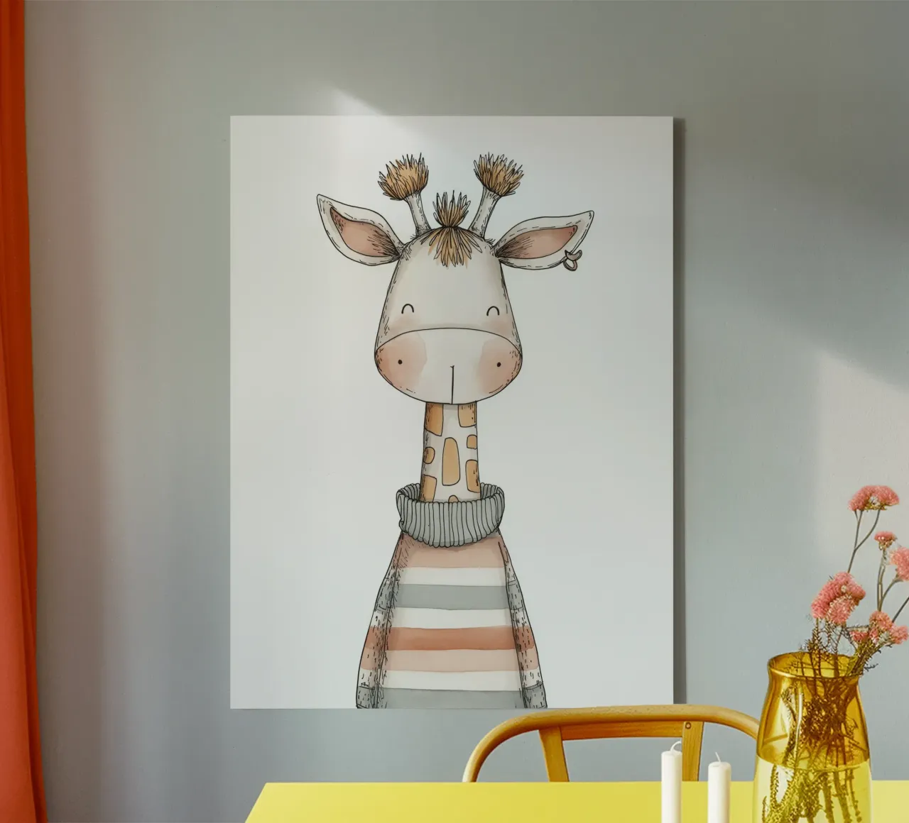 Asilo nido per giraffe tela con Cornice a cassetta da Imagine