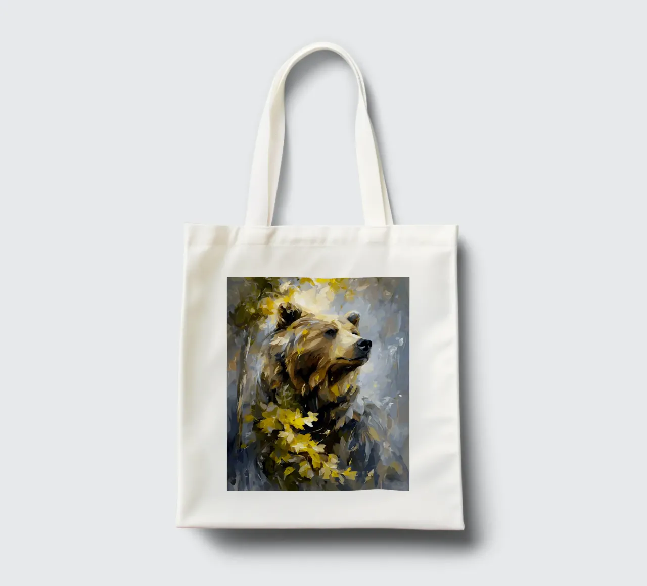 Bear Forest Golden tote bag by Mateo