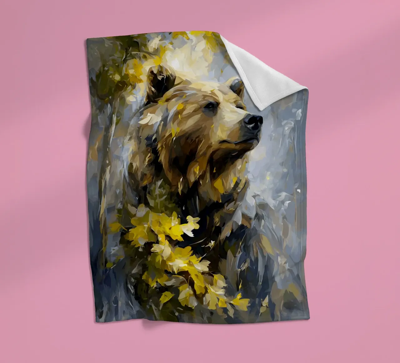 Bear Forest Golden fleece blanket by Mateo