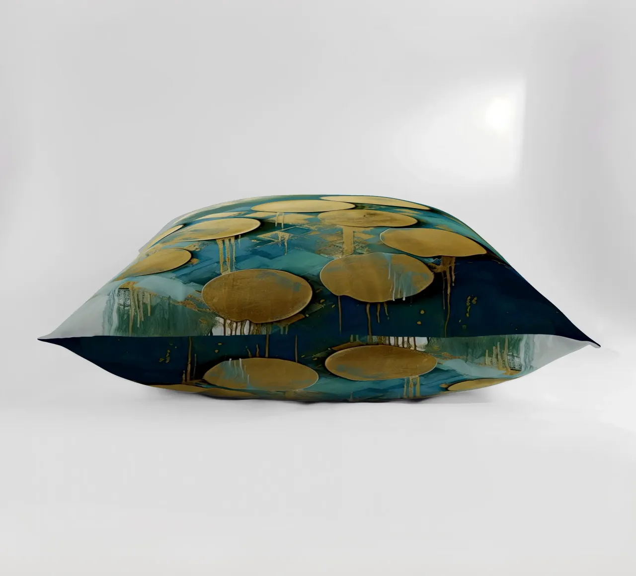 Golden circles decorative cushion by Imagine