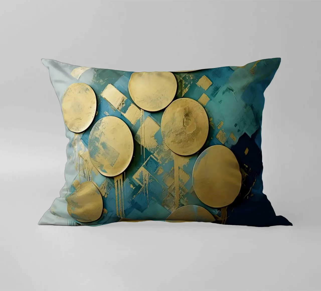 Golden circles decorative cushion by Imagine
