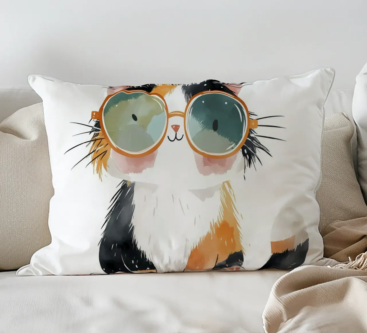 Gatto con occhiali cuscino da Imagine