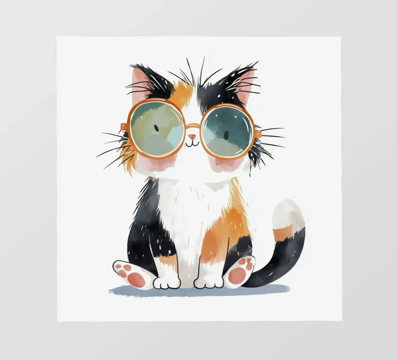 Gatto con occhiali telo in pvc da Imagine