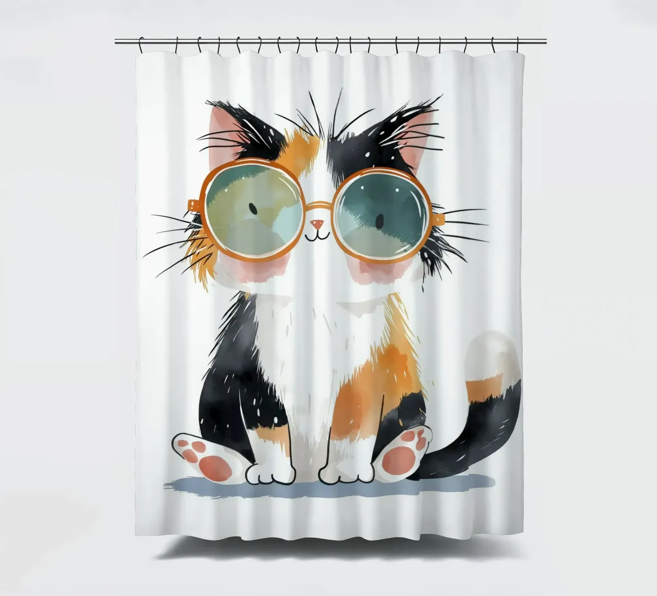 Gatto con occhiali tenda da doccia da Imagine