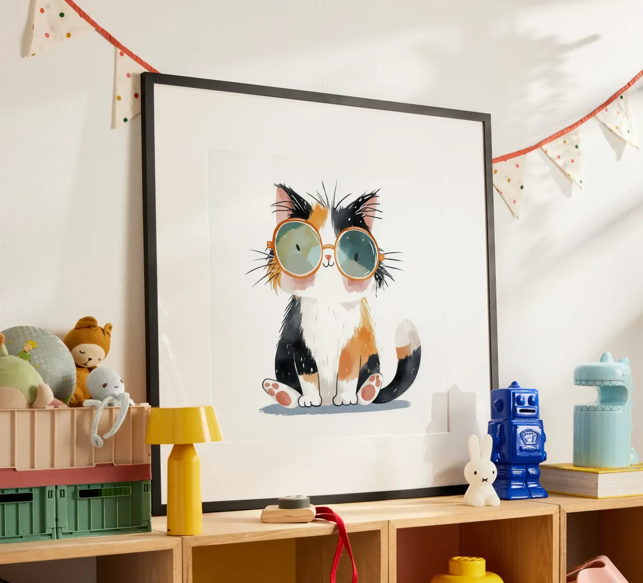 Gatto con occhiali carta hahnemühle da Imagine