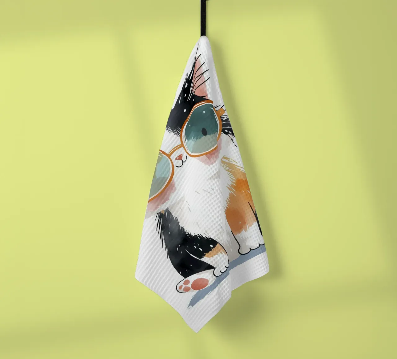 Gatto con occhiali canovaccio da cucina da Imagine