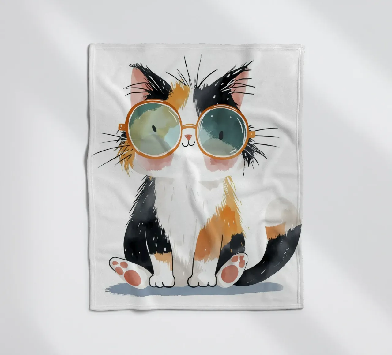 Gatto con occhiali coperta in pile da Imagine