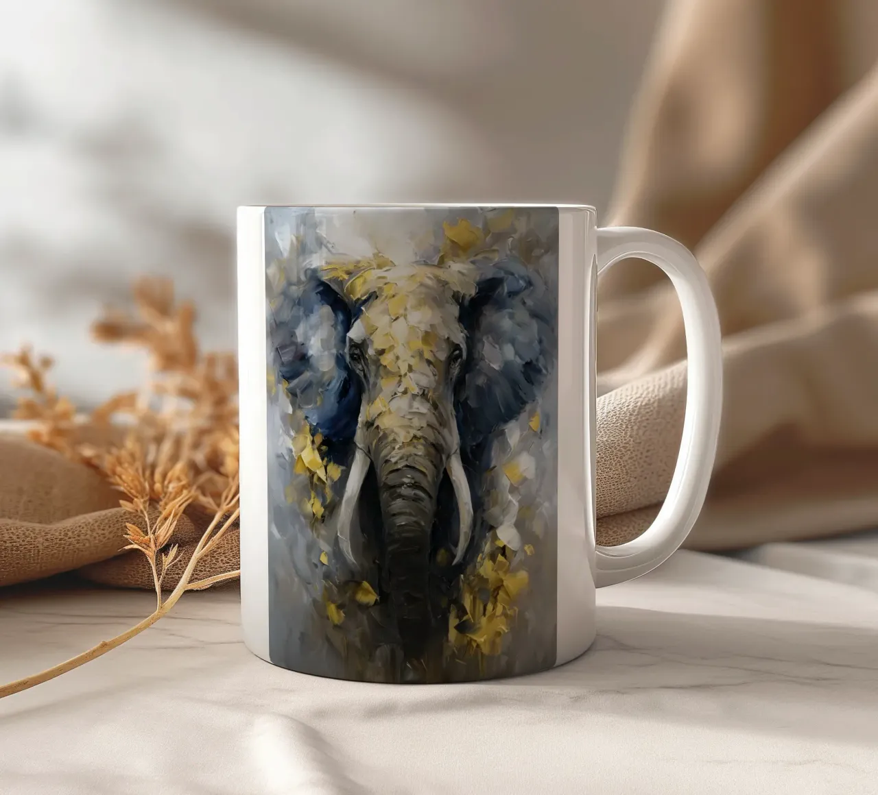 Elephant Golden tazza in ceramica da Mateo