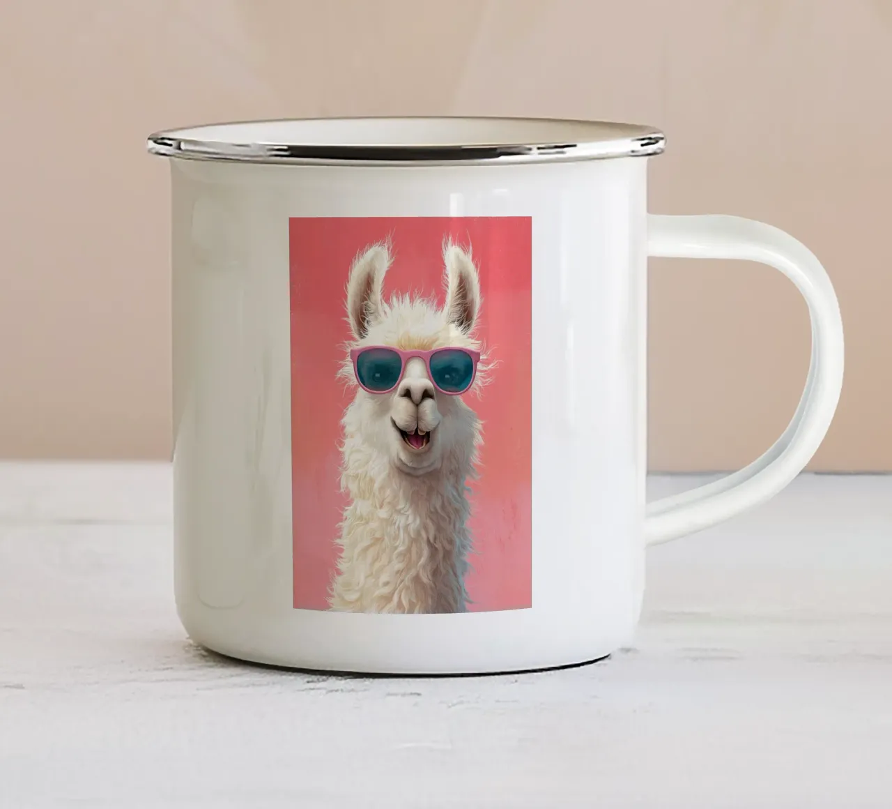 Il lama allegro tazza in smalto da Imagine