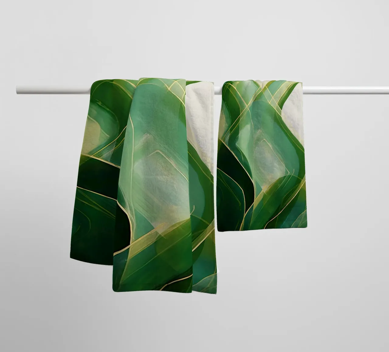Green abstract towel by Imagine