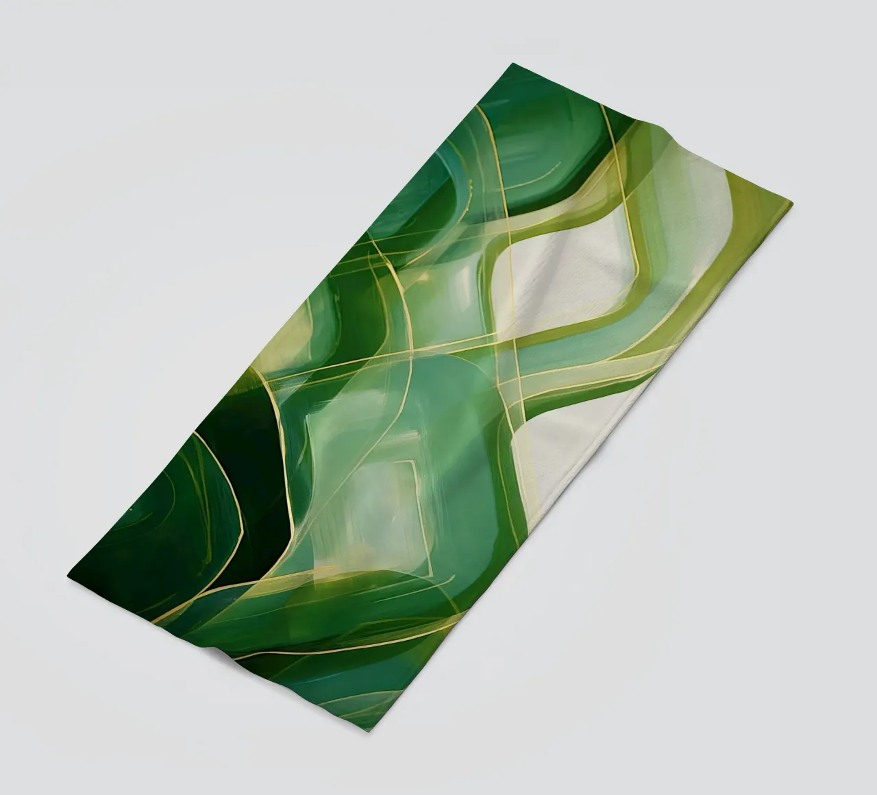 Green abstract beach towel by Imagine
