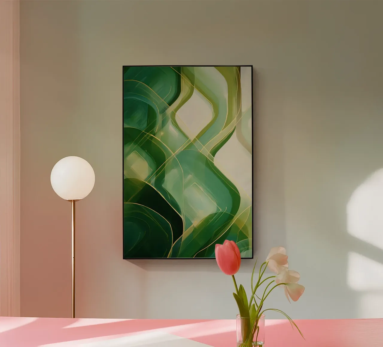 Groen abstract acryl van Imagine