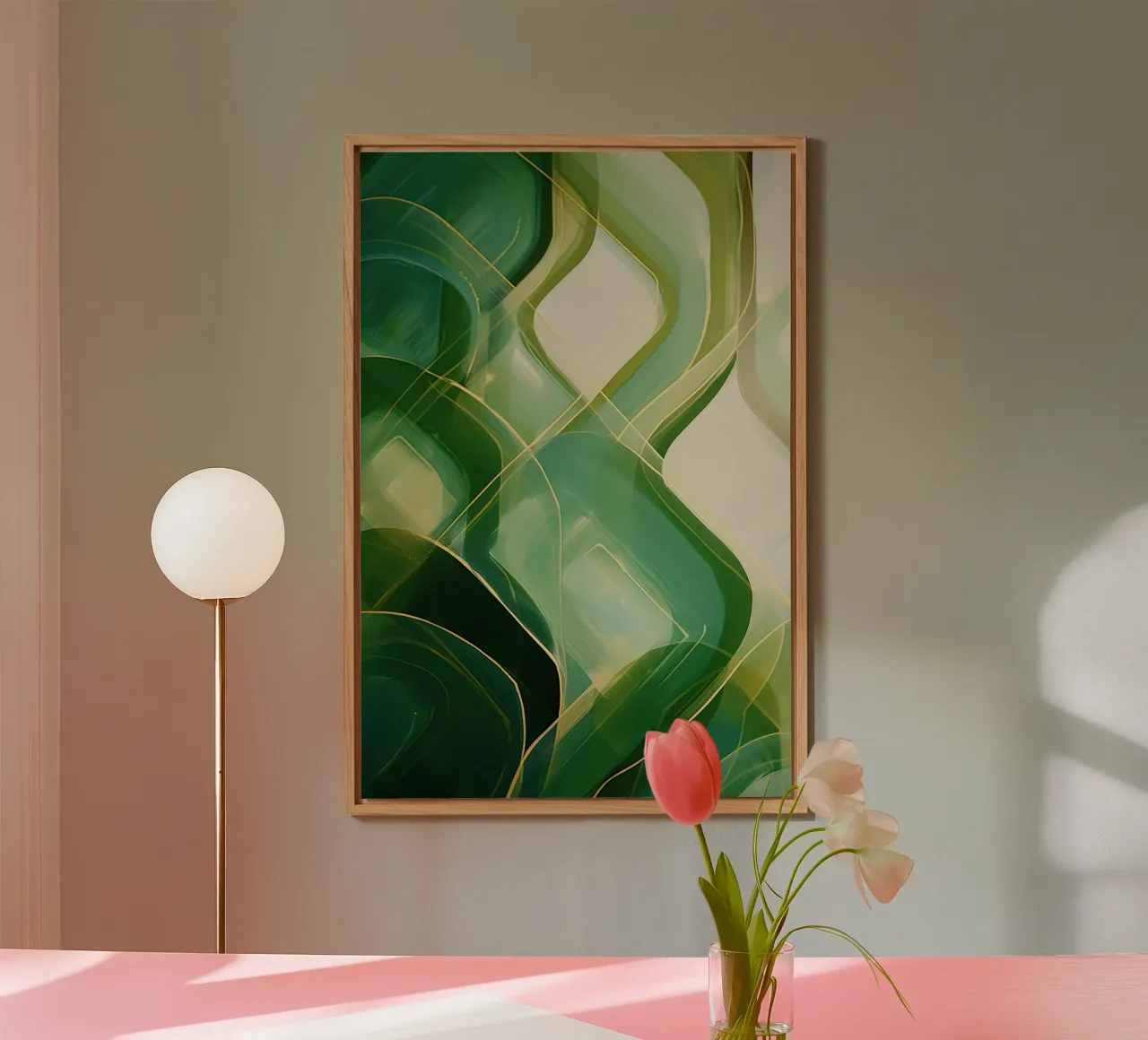 Groen abstract aluminium-dibond van Imagine