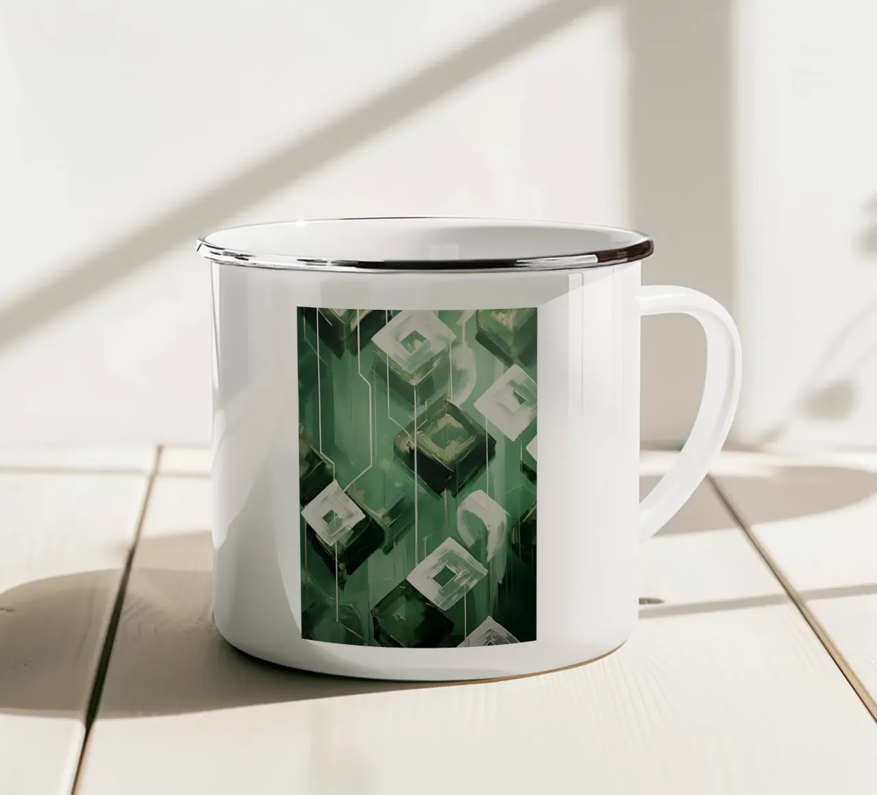 Verde astratto tazza in smalto da Imagine