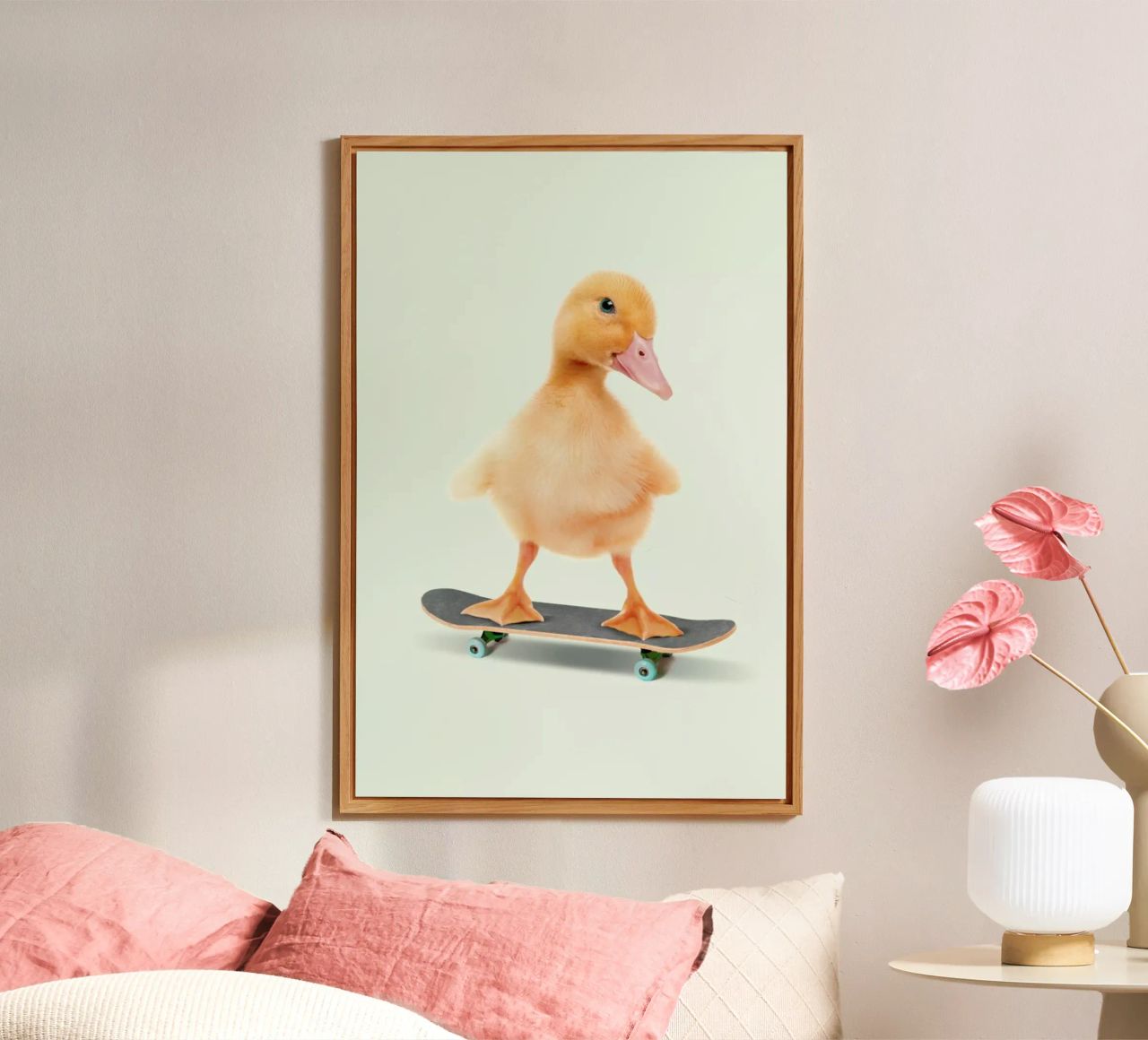Skateboarding Duck alluminio dibond da Jonas Loose