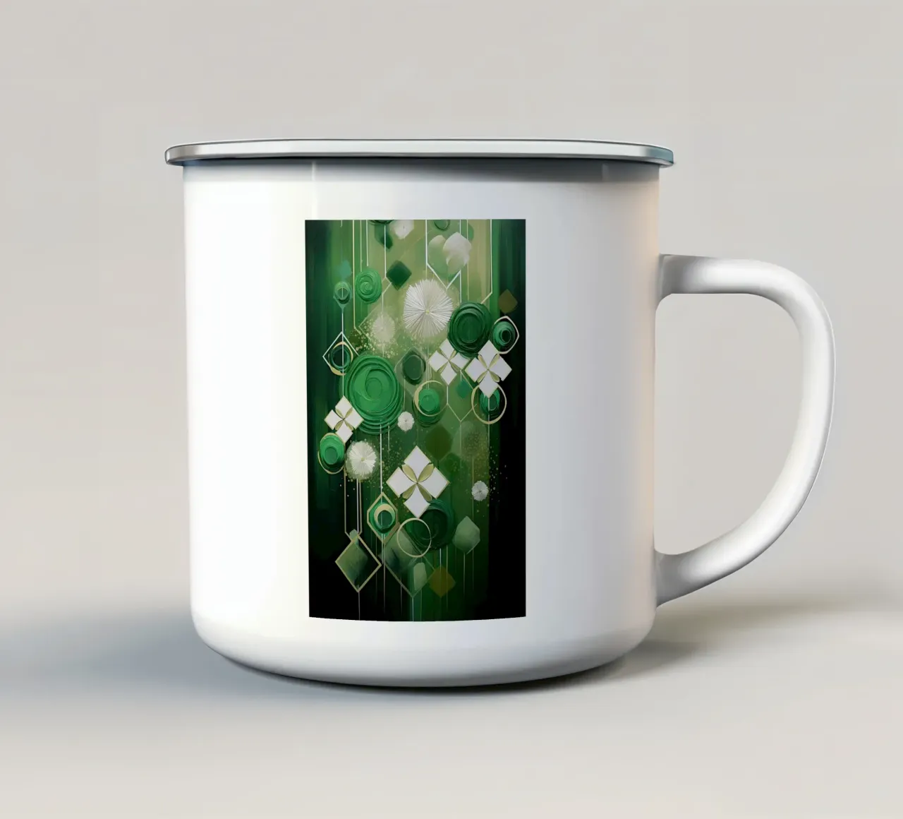 Abstract groen emaille mok van Imagine
