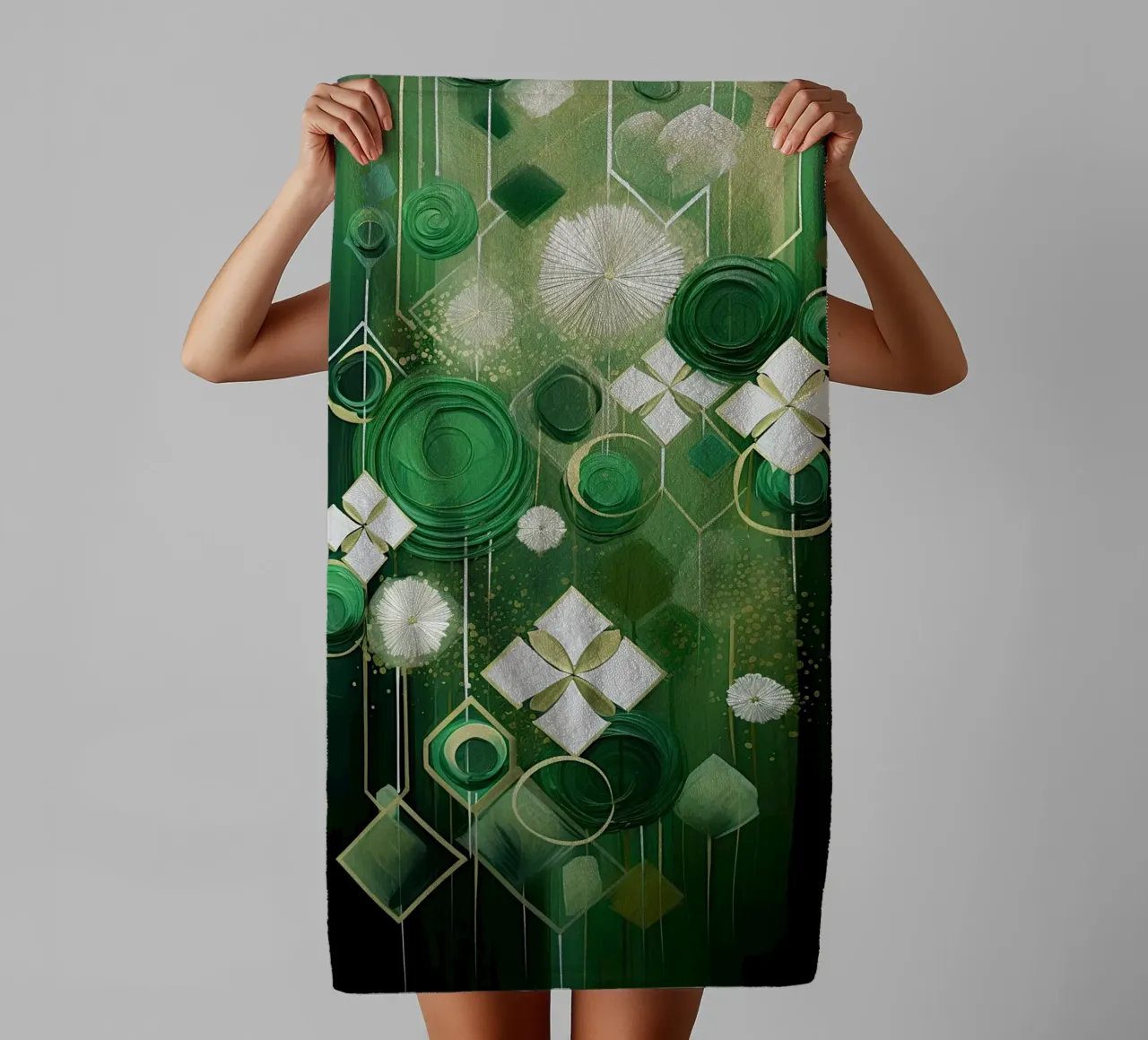 Verde astratto asciugamano da bagno da Imagine