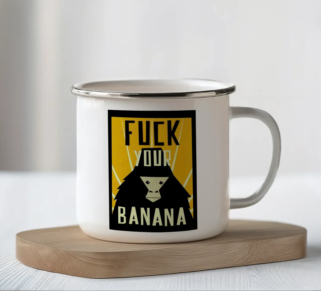 Fuck Your Banana tazza in smalto da Yetiland