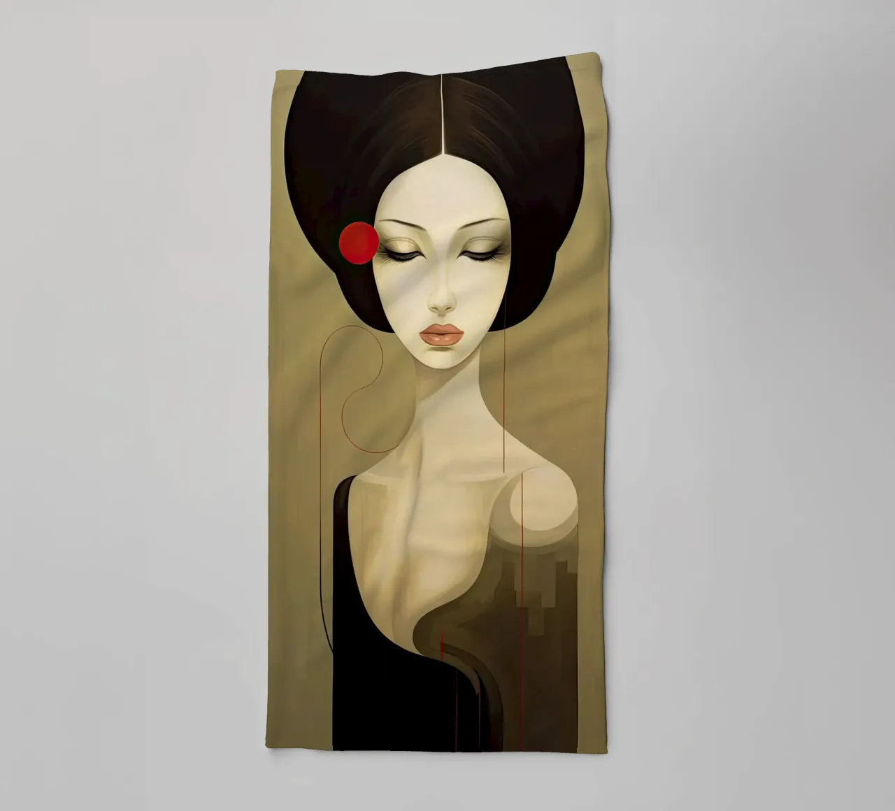 Surrealistic portret towel by Imagine