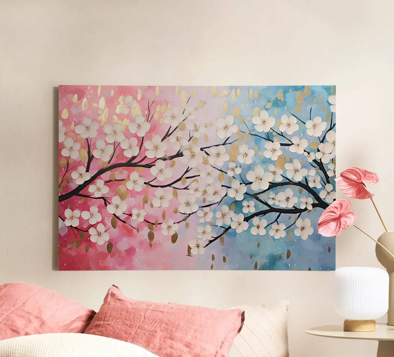 Bloesem canvas met Baklijst van Imagine