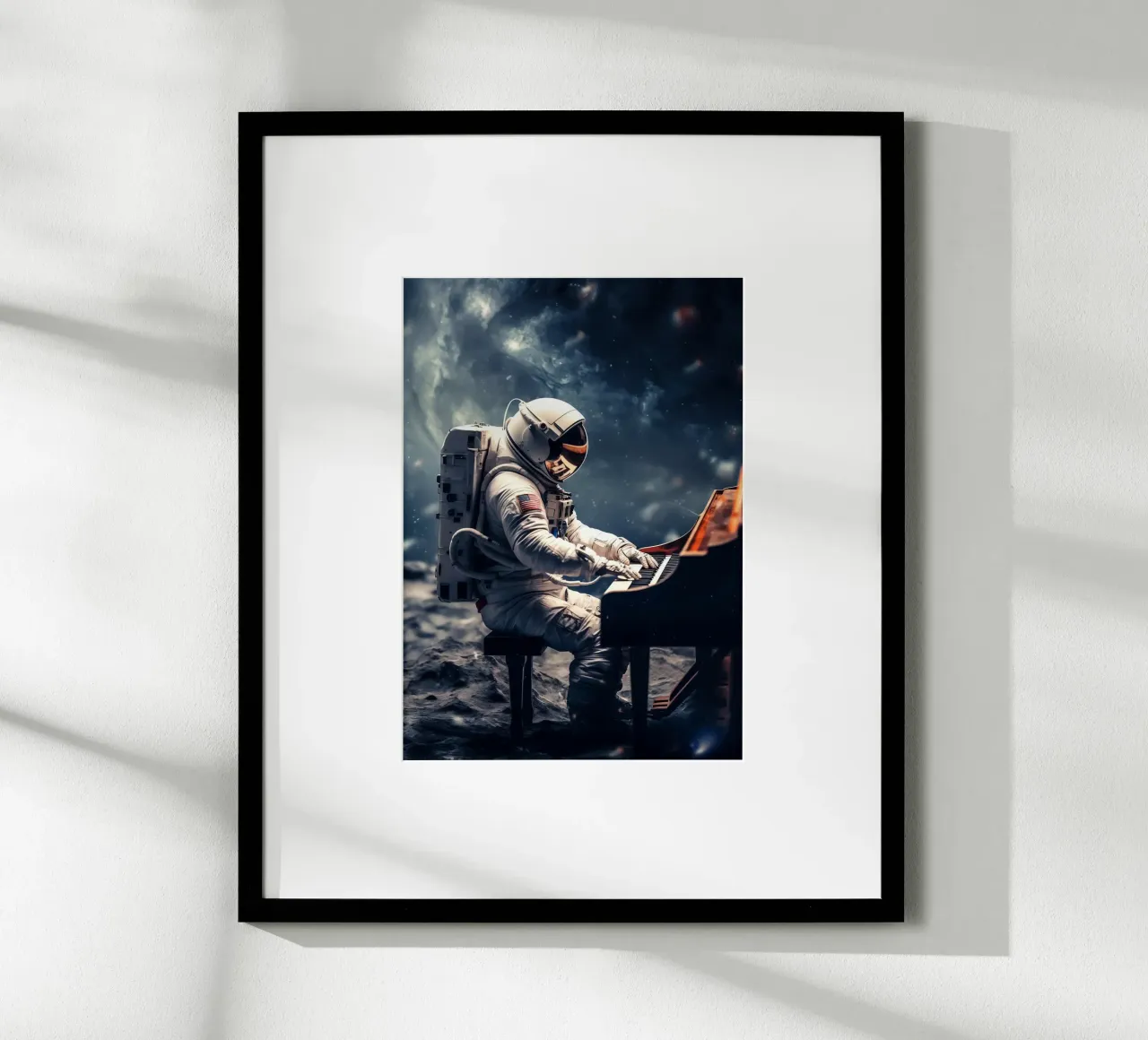 Astronaut, der Klavier spielt Poster von Fleur de Lys