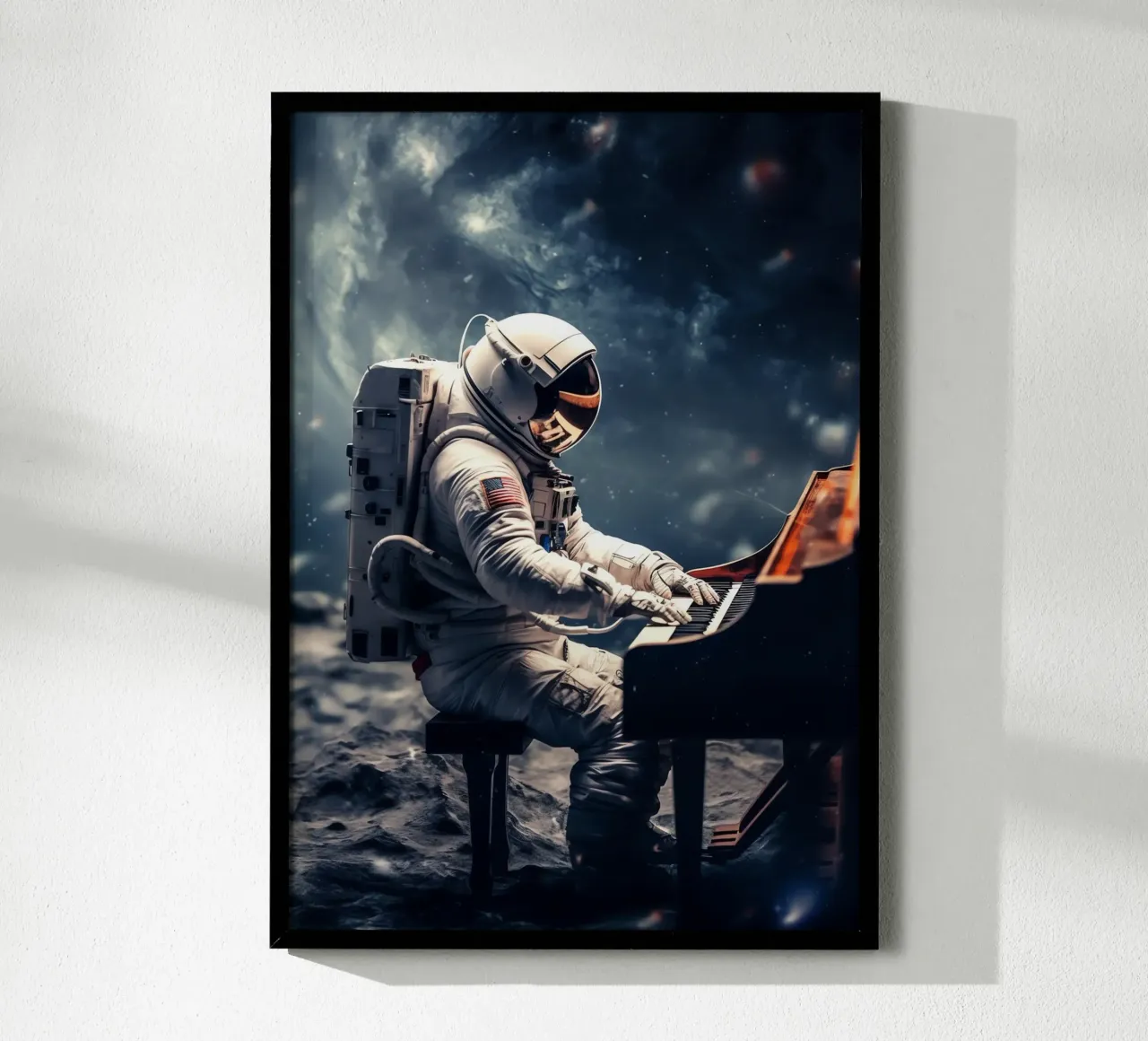 Astronaut, der Klavier spielt Poster von Fleur de Lys