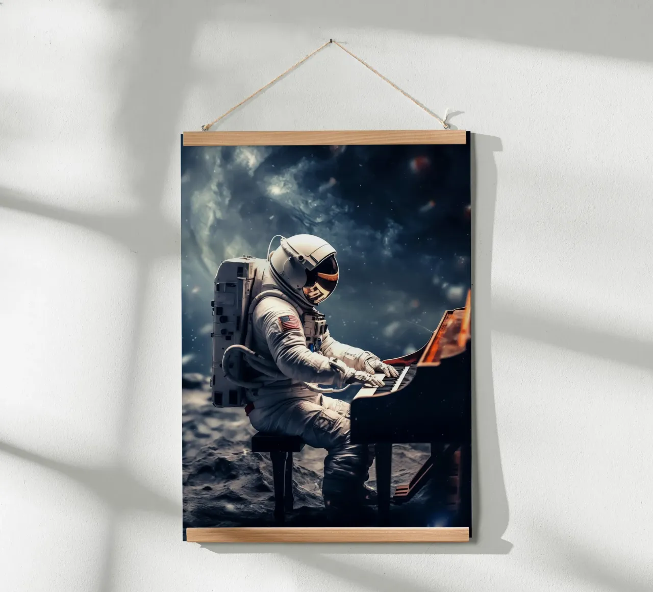 Astronaut, der Klavier spielt Poster von Fleur de Lys