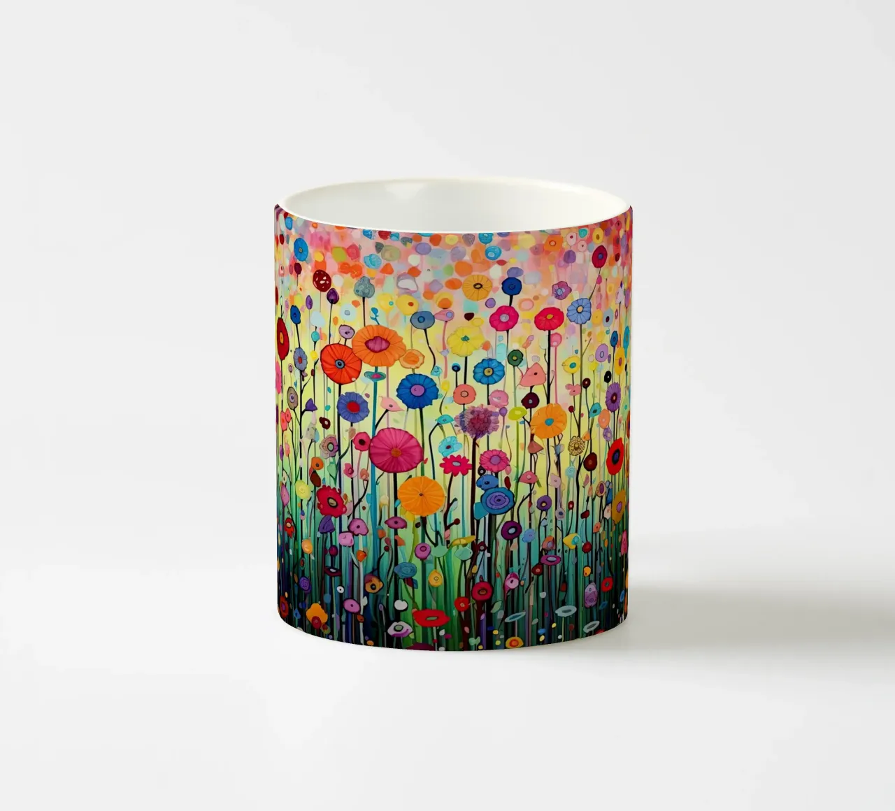Abstract summer flowers ceramic mug by Imagine