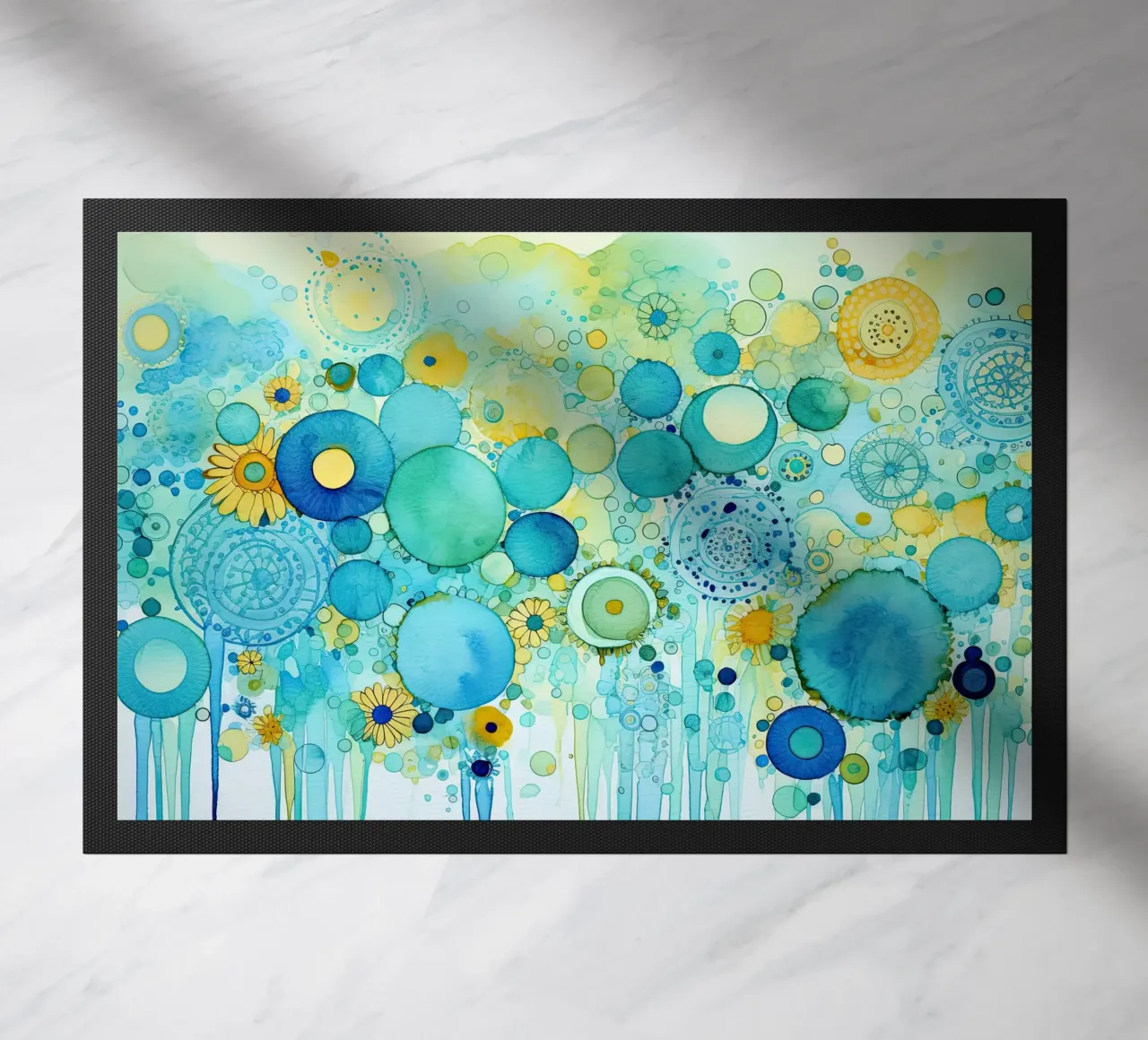 Fiori astratti dai colori blu zerbino da Imagine