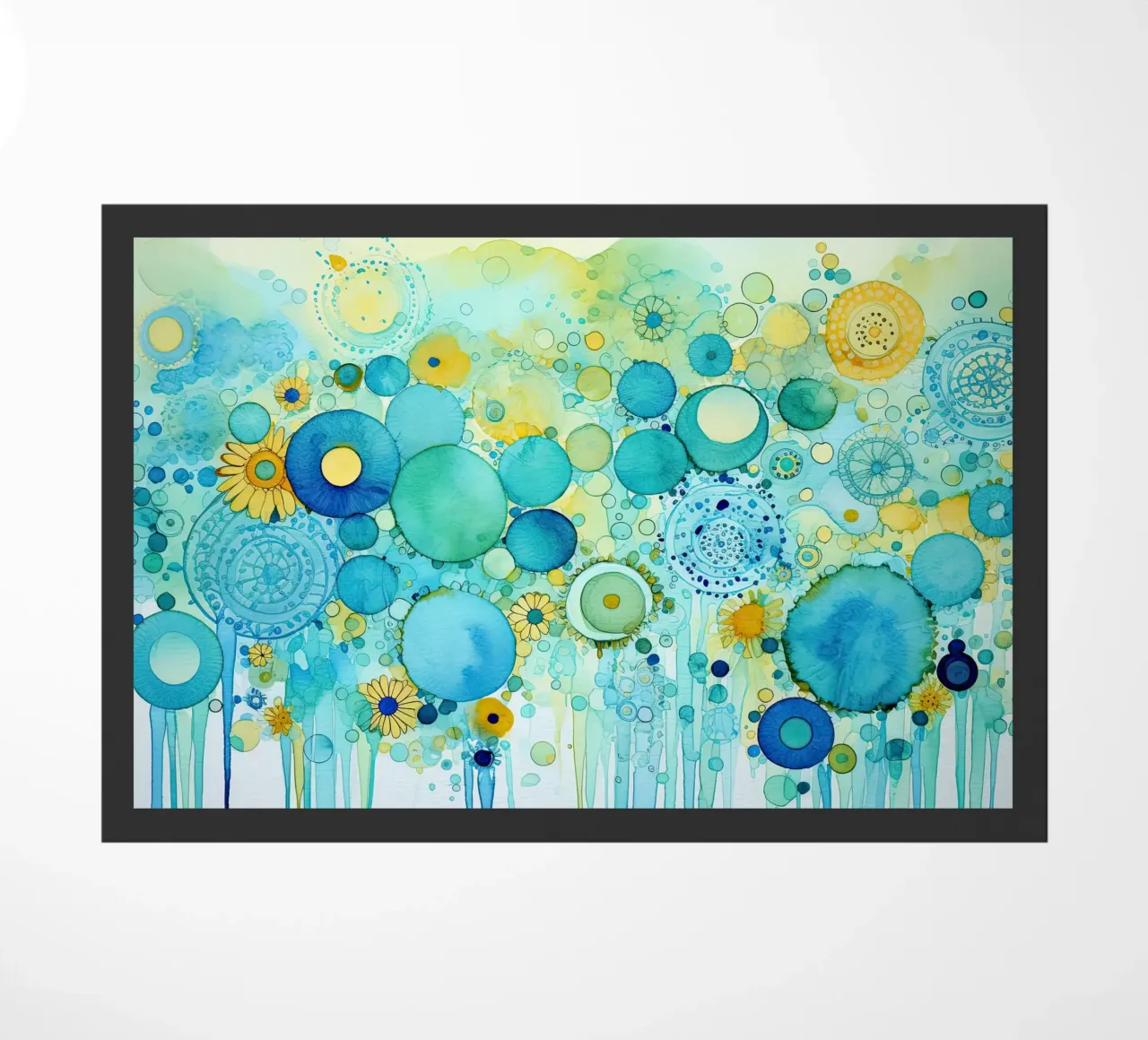 Fiori astratti dai colori blu zerbino da Imagine