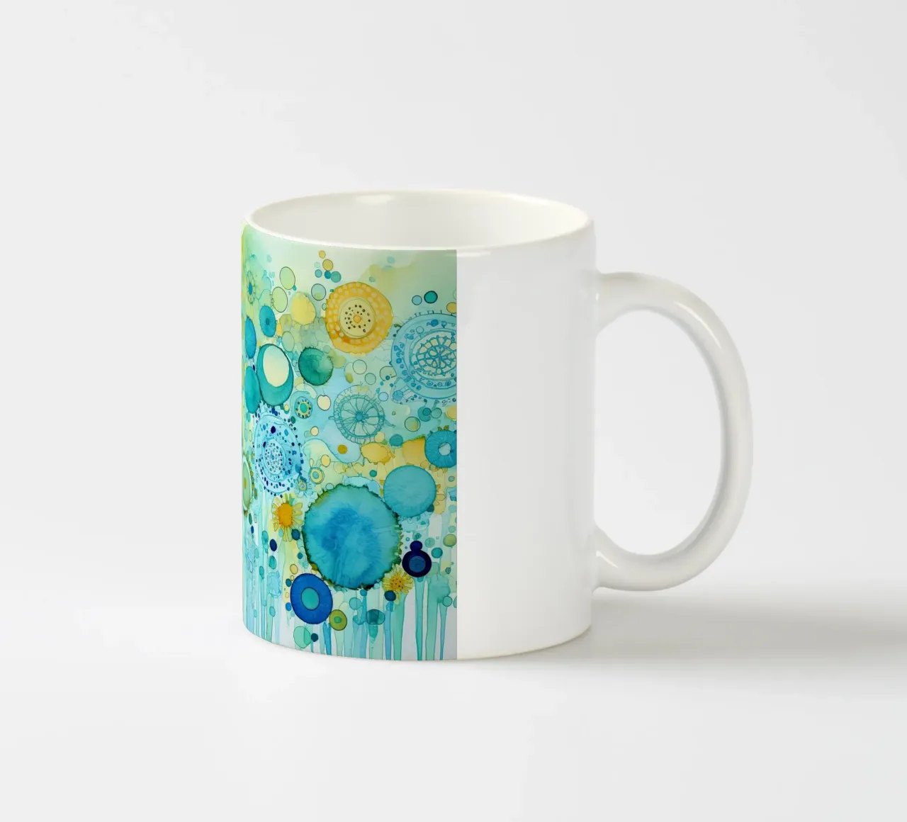 Fiori astratti dai colori blu tazza in ceramica da Imagine