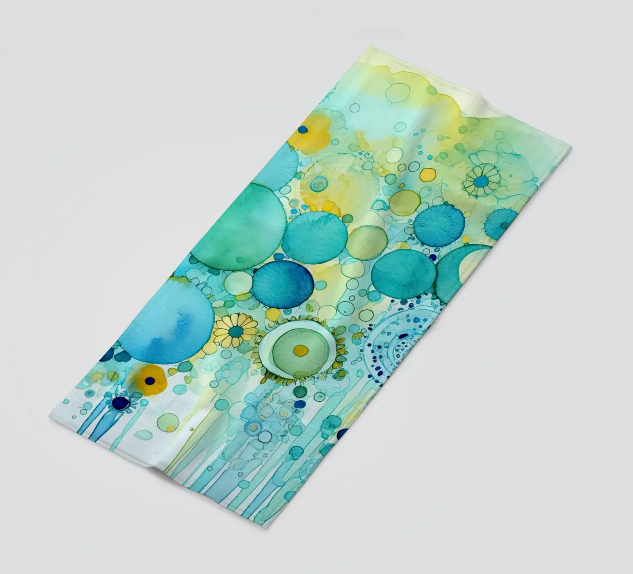 Fiori astratti dai colori blu telo mare da Imagine