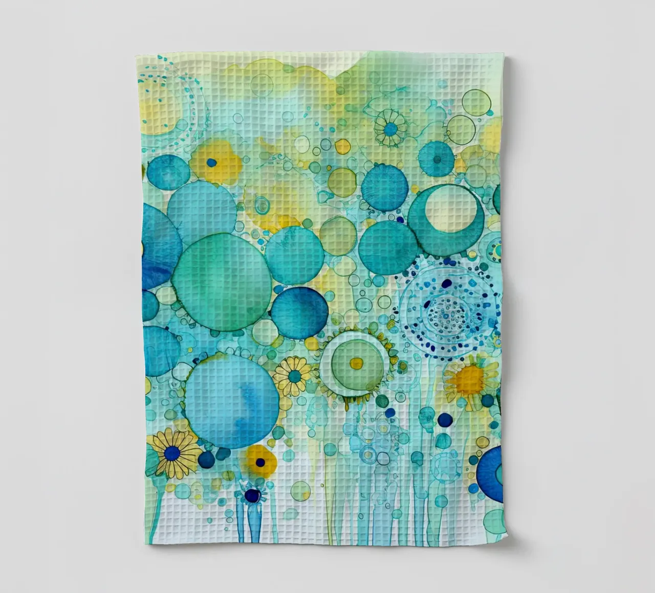 Fiori astratti dai colori blu canovaccio da cucina da Imagine