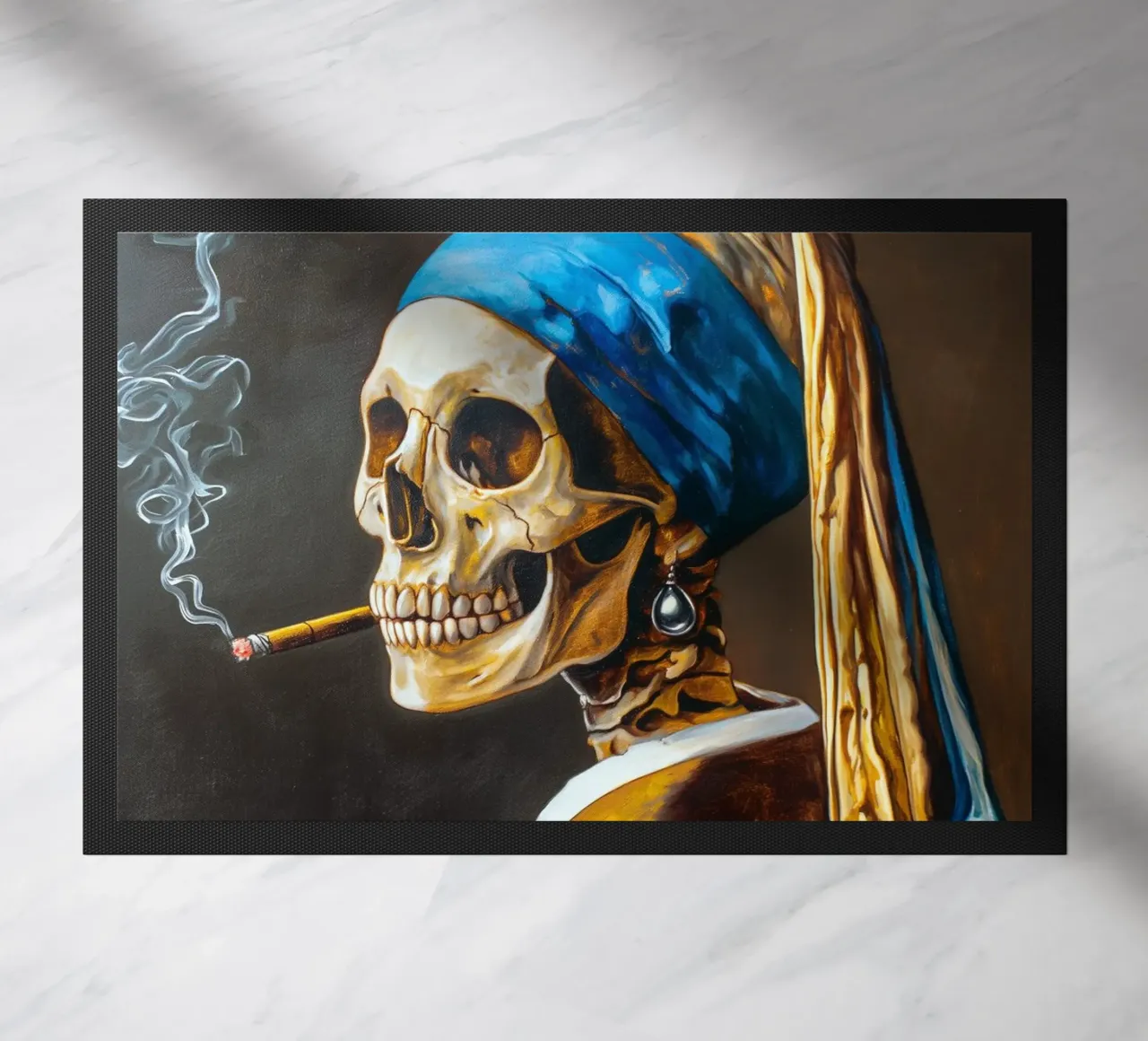 Ragazza scheletro che fuma zerbino da Fleur de Lys