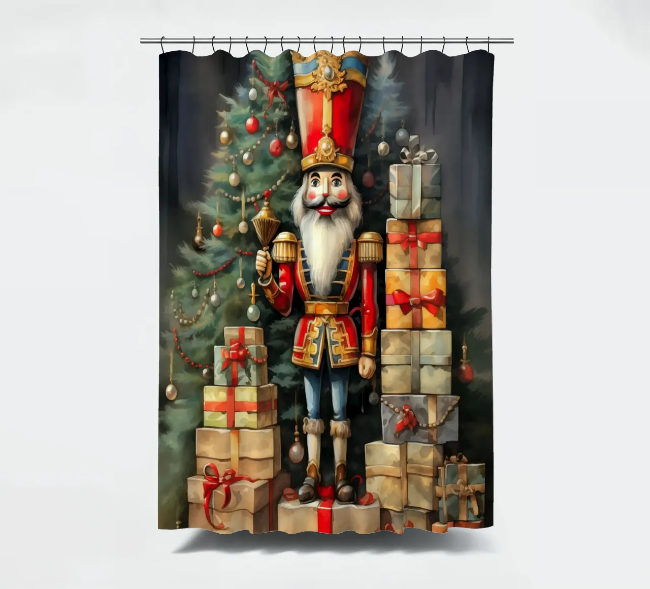 Weihnachts-Nussknacker Duschvorhang von Fleur de Lys
