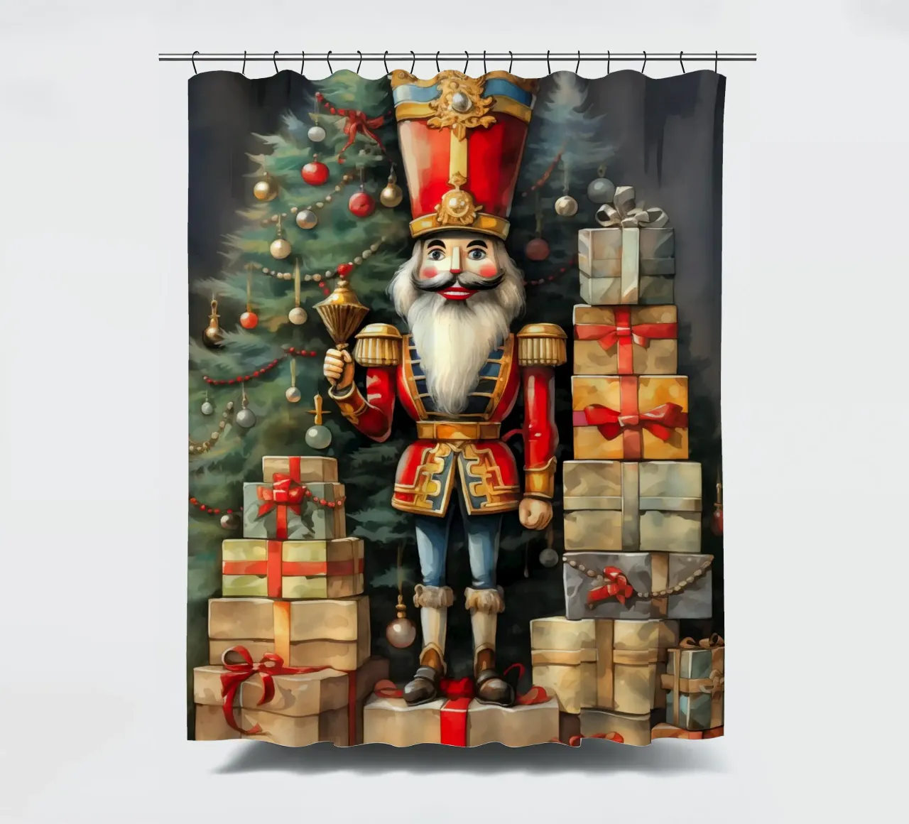 Weihnachts-Nussknacker Duschvorhang von Fleur de Lys