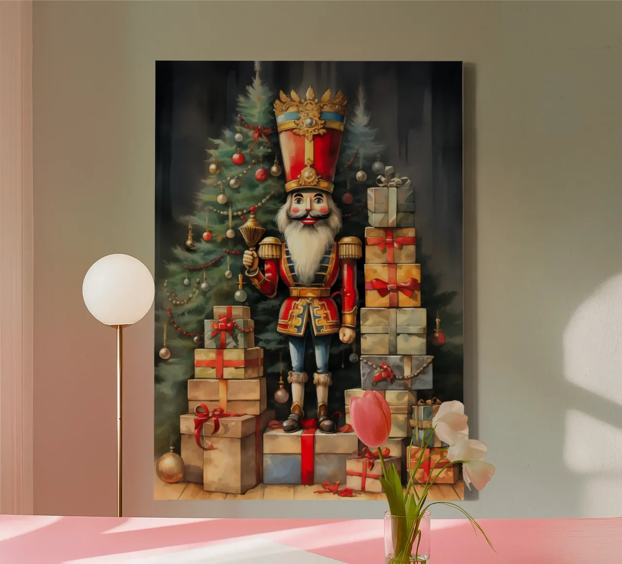 Christmas Nutcracker canvas with Floater frame by Fleur de Lys