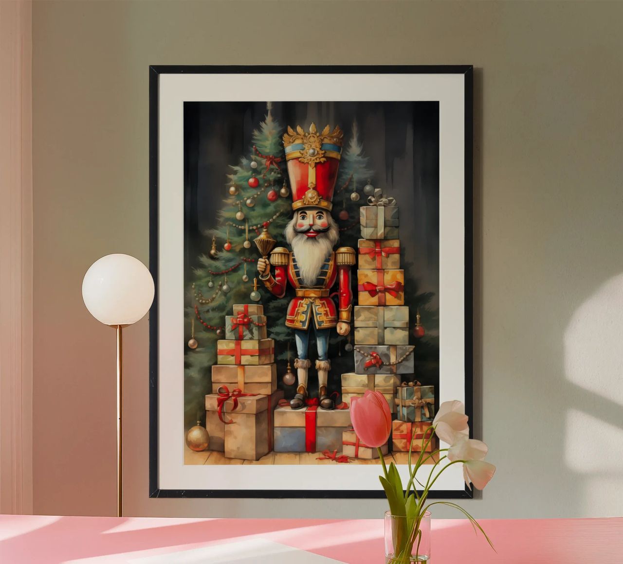 Kerst Notenkraker poster met aluminium frame van Fleur de Lys